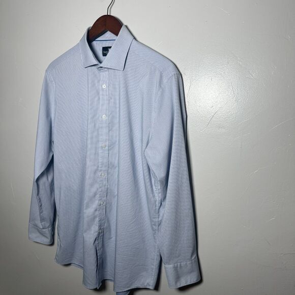 Psycho Bunny Blue White Checkered Print Long Sleeve Mens Size 16.5 x 32/33 - Picture 3 of 15